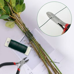 Bộ dụng cụ cắm hoa FLORZO - 3 băng dính hoa, dây hoa dạng dẹt 22, thân dây hoa…