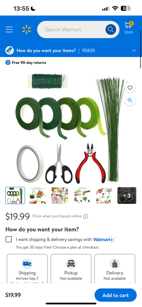 Bộ dụng cụ cắm hoa FLORZO - 3 băng dính hoa, dây hoa dạng dẹt 22, thân dây hoa 26 & kìm cắt dây - Ảnh 2