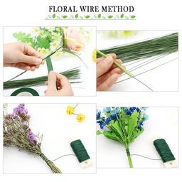 Bộ dụng cụ cắm hoa FLORZO - 3 băng dính hoa, dây hoa dạng dẹt 22, thân dây hoa…