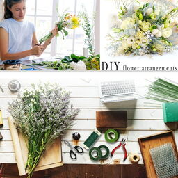 Bộ dụng cụ cắm hoa FLORZO - 3 băng dính hoa, dây hoa dạng dẹt 22, thân dây hoa…
