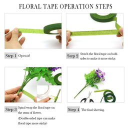 Bộ dụng cụ cắm hoa FLORZO - 3 băng dính hoa, dây hoa dạng dẹt 22, thân dây hoa…