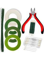 Bộ dụng cụ cắm hoa FLORZO - 3 băng dính hoa, dây hoa dạng dẹt 22, thân dây hoa…