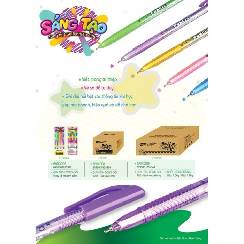 Hộp 5 bút Gel 5 màu Sáng tạo Colokit GELB-C01 Thiên Long của Việt Nam - Ảnh 6