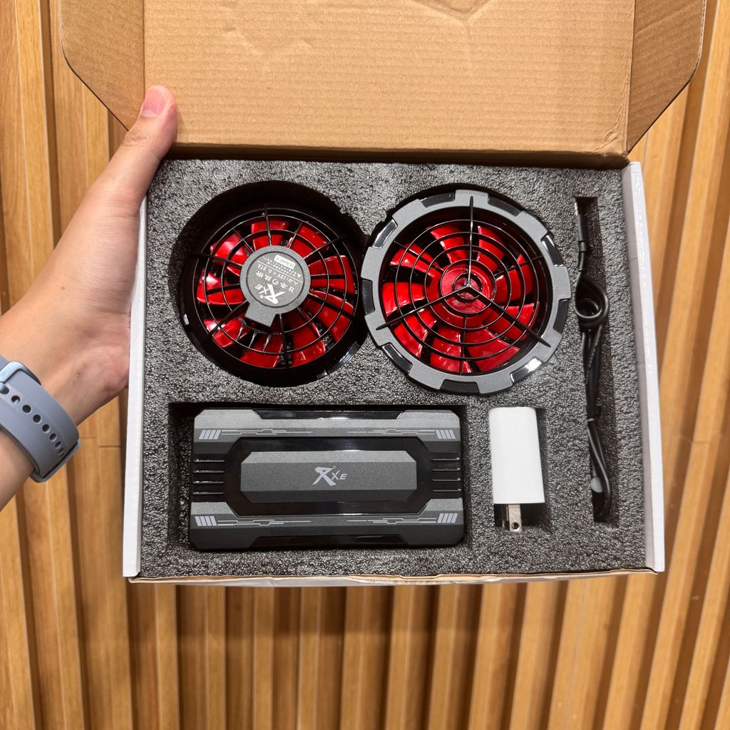 Bộ quạt áo điều hoà RXE ( 2 quạt & Pin dự phòng ) - Ảnh 2