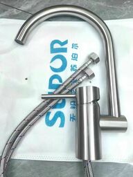 Vòi rửa bát xoay 360 độ hãng SUPOR 250607-02 có nóng lạnh , inox 304