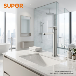 Vòi cao Lavabo rửa mặt hãng SUPOR 212224-01-LS có nóng lạnh , inox 304