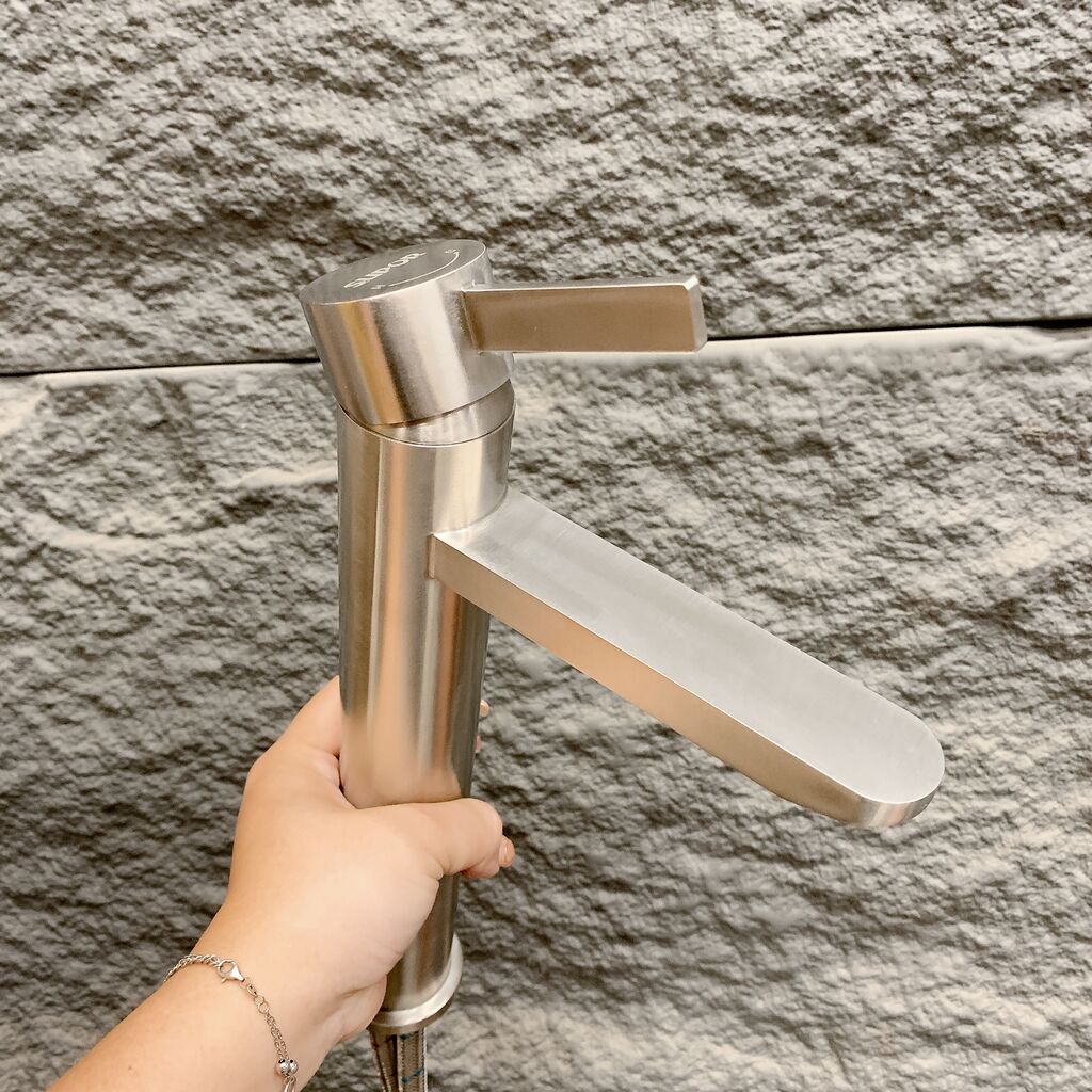 Vòi cao Lavabo rửa mặt hãng SUPOR 212224-01-LS có nóng lạnh , inox 304 - Ảnh 5