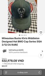 Mũ lưỡi trai Milwaukee Bucks Khris Middleton BMO Cap Series