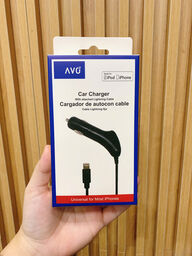 Tẩu sạc ô tô AVO liền cáp Lightning - C48 có MFI, dây lò xò sạc cho iPhone 14…