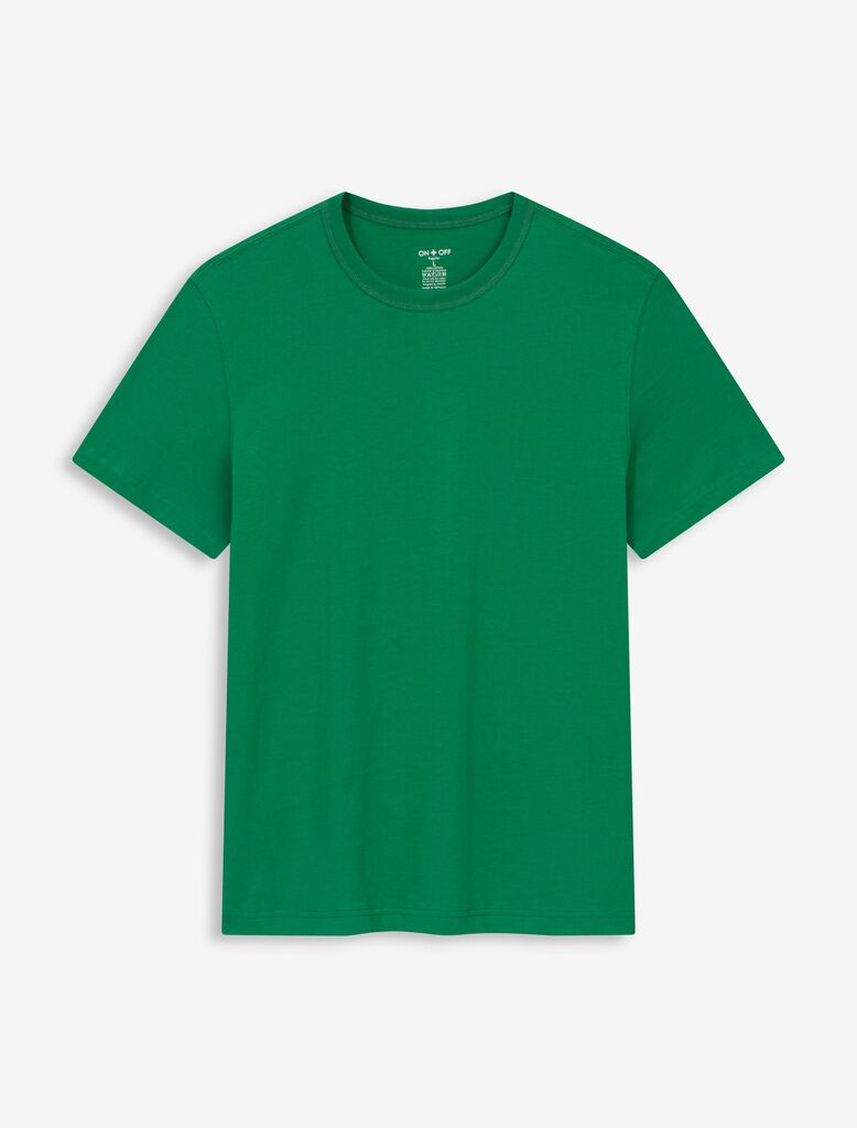 Áo phông nam màu xanh lá - cổ tròn cotton ONOFF mềm mại trẻ trung 18TS23S033