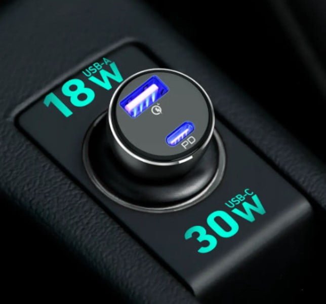 Tẩu sạc nhanh 48W cho xe hơi hãng AUKEY CC-Y48 , sạc oto ô tô vỏ kim loại, nhỏ gọn - Ảnh 3