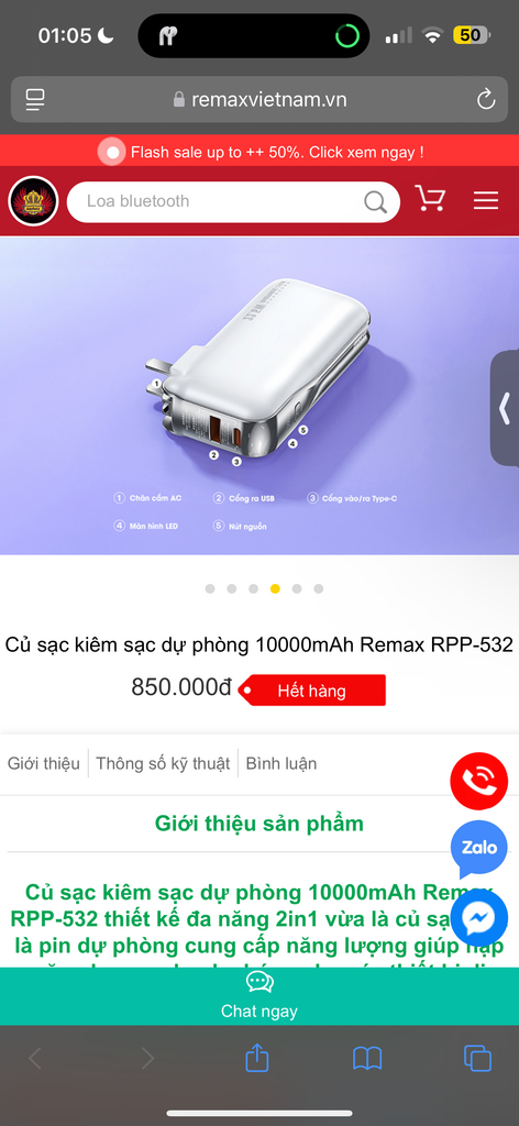 Củ sạc kiêm Pin dự phòng Remax RPP-532 dung lượng 10.000mAh sạc nhanh 22.5W PD - Ảnh 7