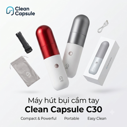 Máy hút bụi cầm tay Clean Capsule C30, có đèn pin & cảnh báo