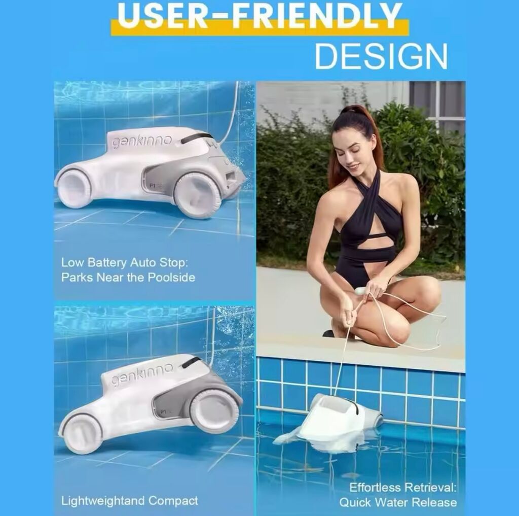 Robot dọn vệ sinh bể bơi Genkinno P1 SE - Robot Vệ Sinh Hồ Bơi sạc Pin - Ảnh 7