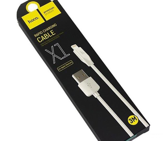 Cáp iPhone HOCO X1 chân lightning dài 3 mét - mầu trắng - Ảnh 6