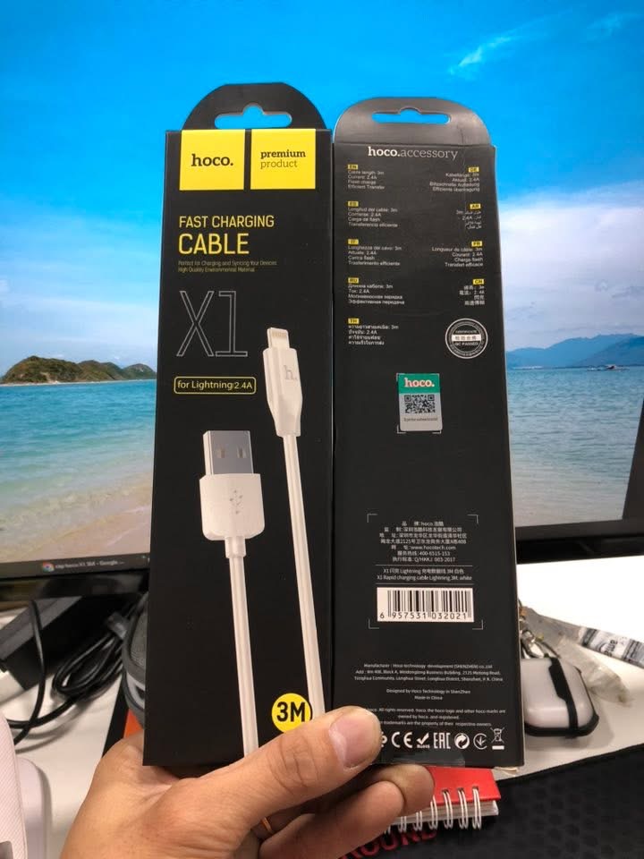 Cáp iPhone HOCO X1 chân lightning dài 3 mét - mầu trắng