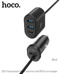 Tẩu Sạc Điện Thoại Trên Xe Hơi kèm đầu sạc phụ nối dài Hoco Z35 PD&QC 3.0