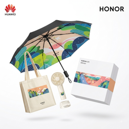 Bộ hộp quà tặng Honor HUAWEI 3 món gồm: Ô dù + Túi xách + Quạt điện cầm tay