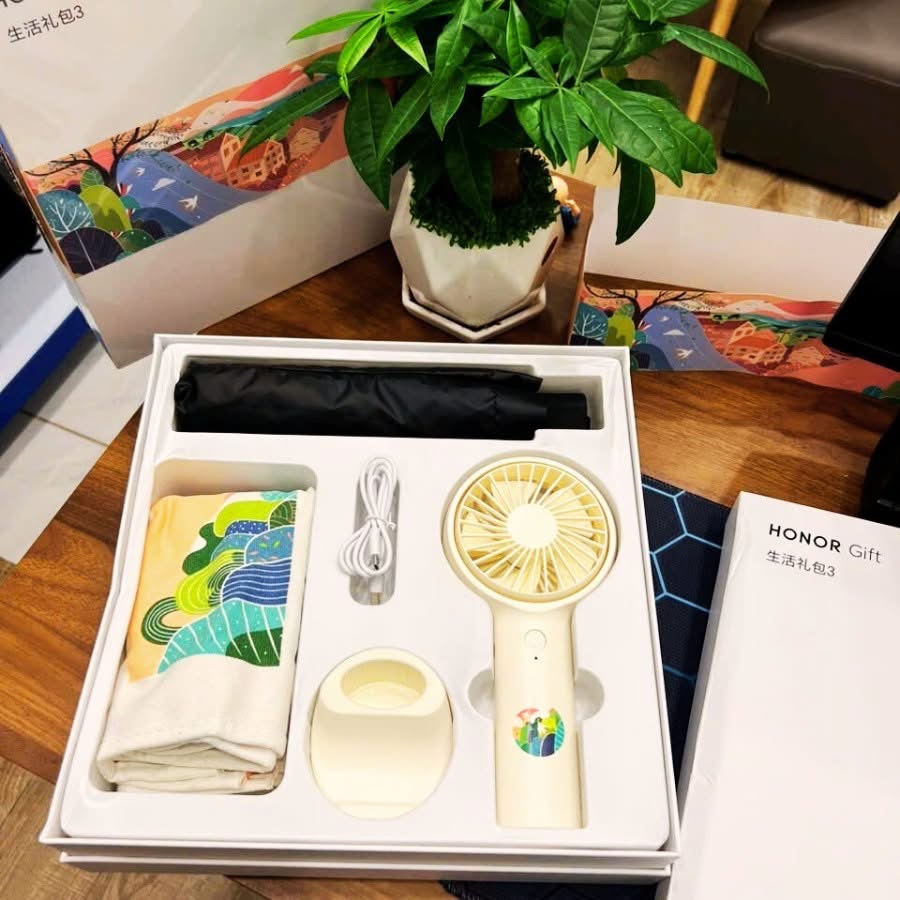 Bộ hộp quà tặng Honor HUAWEI - Ô dù , Túi vải , Quạt điện cầm tay - Ảnh 9