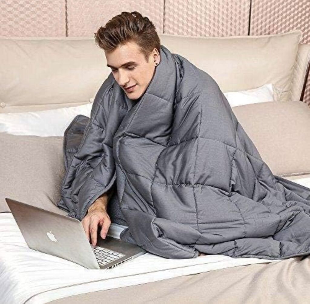 Chăn trọng lực đôi Hushblanket Royal Latex 100% Polyester, chăn đôi cỡ lớn 200x230cm, nặng ~12kg - Ảnh 5