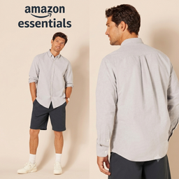 Áo sơ mi Nam Amazon Essentials màu ghi -Size L Mỹ ( XL việt nam) B07752L43G