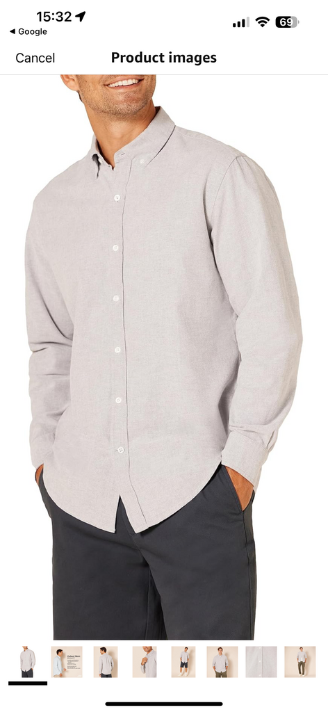 Áo sơ mi Nam Amazon Essentials màu ghi -Size  L Mỹ ( XL việt nam) B07752L43G  - Ảnh 2