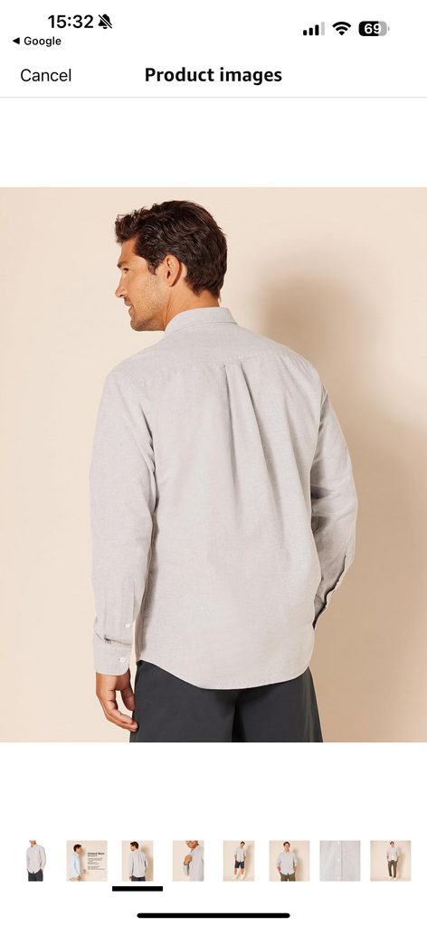 Áo sơ mi Nam Amazon Essentials màu ghi -Size  L Mỹ ( XL việt nam) B07752L43G  - Ảnh 4