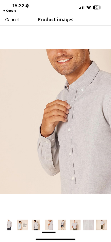 Áo sơ mi Nam Amazon Essentials màu ghi -Size  L Mỹ ( XL việt nam) B07752L43G  - Ảnh 5