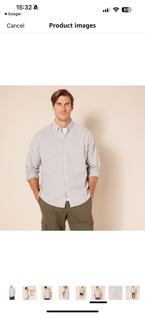 Áo sơ mi Nam Amazon Essentials màu ghi -Size  L Mỹ ( XL việt nam) B07752L43G  - Ảnh 6