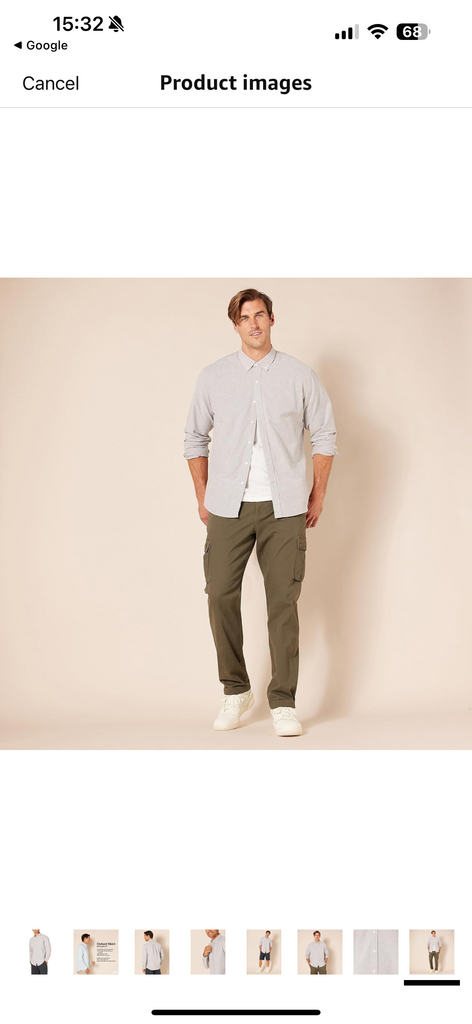 Áo sơ mi Nam Amazon Essentials màu ghi -Size  L Mỹ ( XL việt nam) B07752L43G  - Ảnh 7