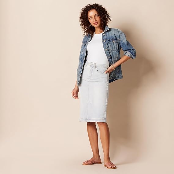 Áo thun Nữ cổ tròn tay xoắn Amazon Essentials - size M Mỹ (L Việt Nam) - Trắng B08P4TH7XQ  - Ảnh 3