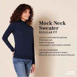 Áo len Nữ cổ lọ mỏng nhẹ Amazon Essentials - size S (Mỹ) B07QC4FTFQ , size M V…