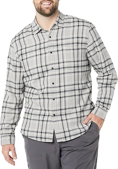 Áo sơ mi Nam Essentials nỉ dài tay Amazon - size S Mỹ (L Việt Nam) màu Gray/ Black -B08X58QQK2  - Ảnh 3