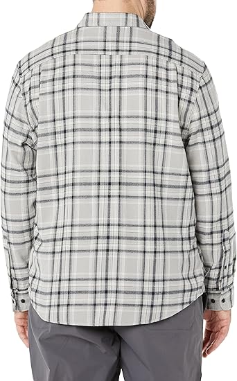 Áo sơ mi Nam Essentials nỉ dài tay Amazon - size S Mỹ (L Việt Nam) màu Gray/ Black -B08X58QQK2  - Ảnh 4