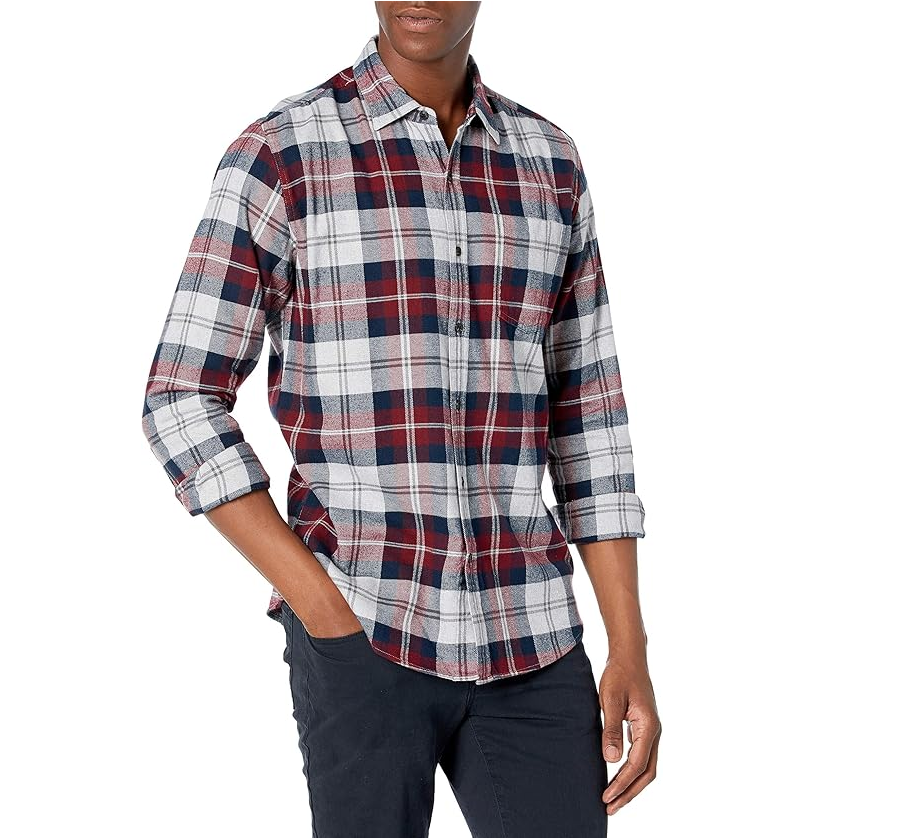 Áo sơ mi kẻ dài tay Nam Amazon Essentials - B0866F6YMN - size S mỹ - L Việt Nam