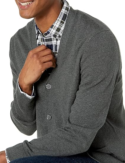 Áo len Nam cardigan cotton Amazon Essentials - size XS (Mỹ) M Việt Nam - B07NYBGQ2J - Ảnh 3