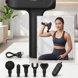 Súng massage cầm tay Fman M72, máy Massage 5 đầu, cổng sạc Type-C, có hộp đựng