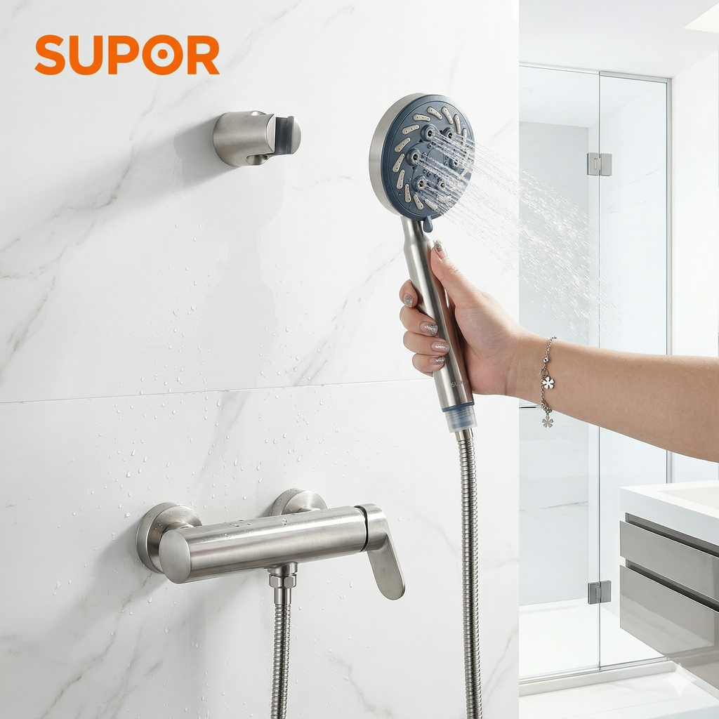 Vòi hoa sen SUPOR 250303-03-LS,  inox 304, bát sen to. - Ảnh 2