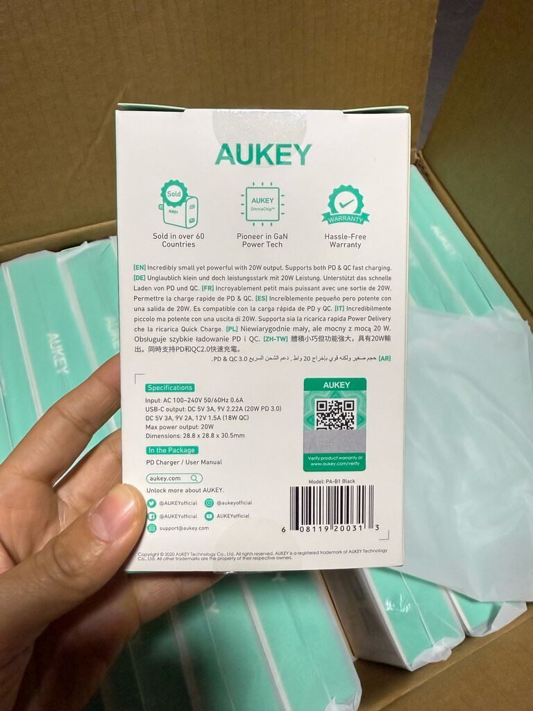 Củ sạc nhanh 20W hãng Aukey Omnia OMNIA USB-C PD PA-B1 (Đen) - Ảnh 6