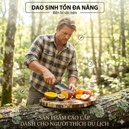 Dao thái, chặt đa năng, siêu sắc, cán gỗ tự nhiên. Phù hợp cắm trại, camping