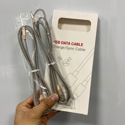Hộp 2 sợi cáp iPhone Lightning vải dù , độ dài 2m