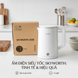 Ấm đun nước siêu tốc hãng SKYWORTH S139, dung tích 2L, ruột inox 304