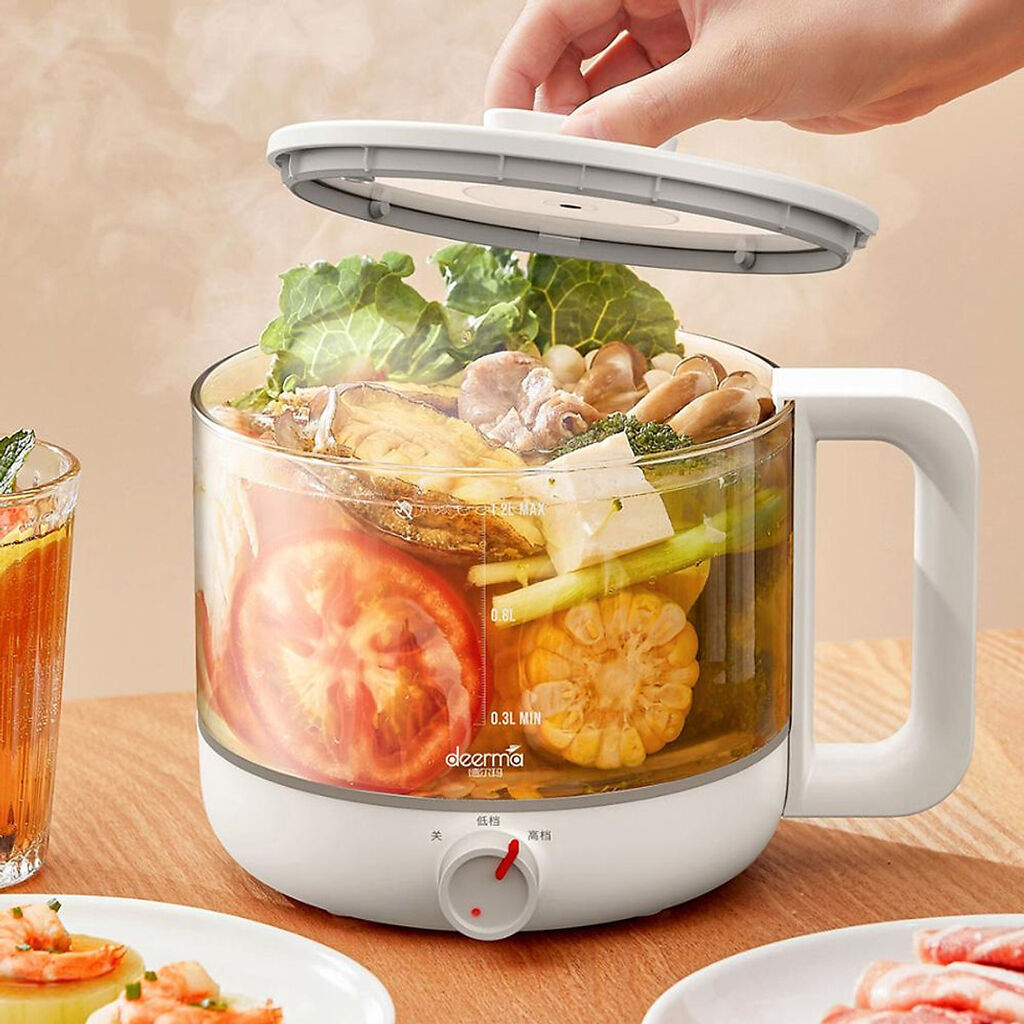 Nồi lẩu điện đa năng XIAOMI Deerma, dung tích 1.2L, nồi thủy tinh - Ảnh 3