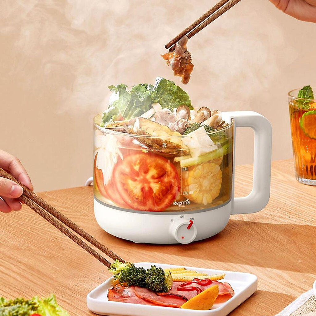 Nồi lẩu điện đa năng XIAOMI Deerma, dung tích 1.2L, nồi thủy tinh - Ảnh 4
