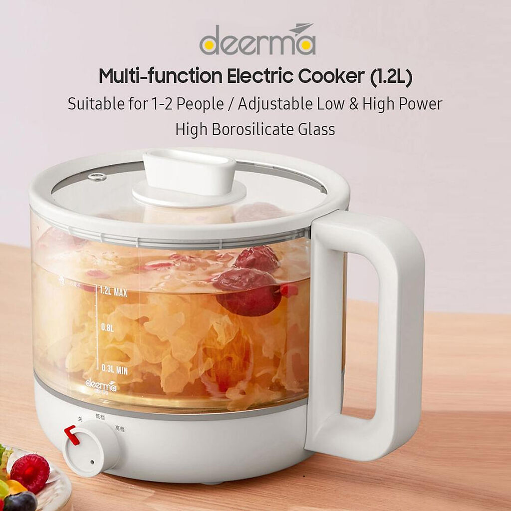 Nồi lẩu điện đa năng XIAOMI Deerma, dung tích 1.2L, nồi thủy tinh - Ảnh 5