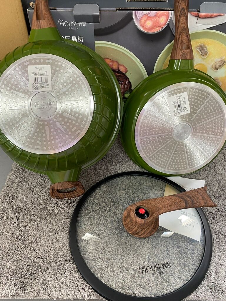 Bộ Chảo Chống Dính hãng ForHouse, có nắp kính, cỡ 28cm & 32cm, an toàn, ko chứa PFOA - Ảnh 5