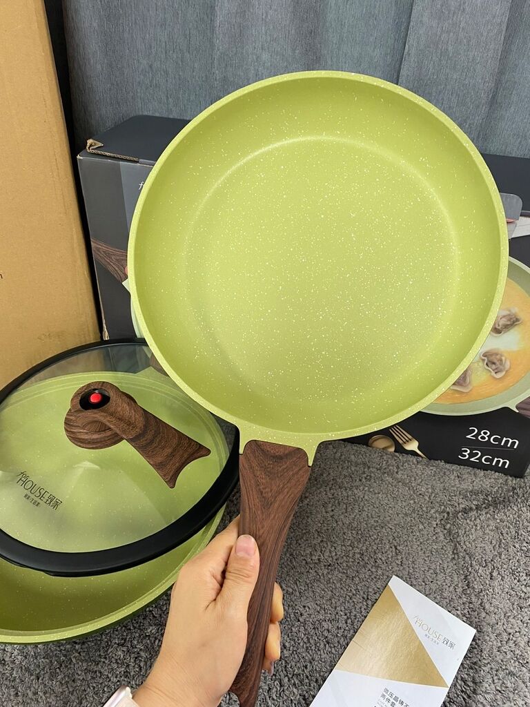 Bộ Chảo Chống Dính hãng ForHouse, có nắp kính, cỡ 28cm & 32cm, an toàn, ko chứa PFOA - Ảnh 7