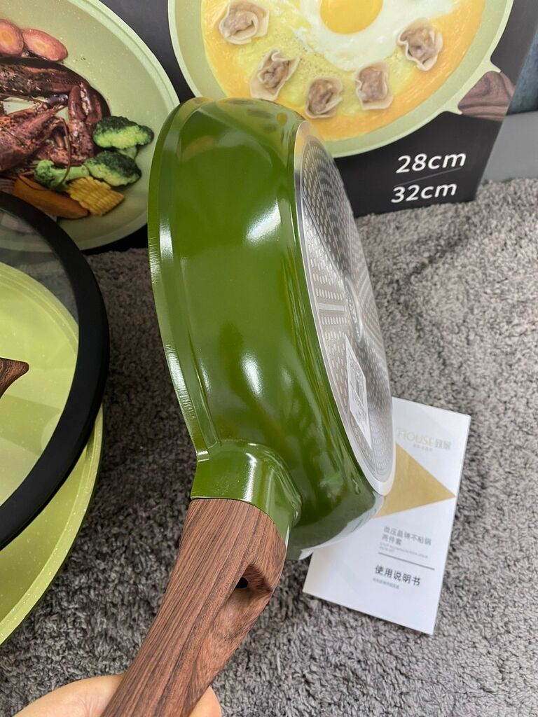 Bộ Chảo Chống Dính hãng ForHouse, có nắp kính, cỡ 28cm & 32cm, an toàn, ko chứa PFOA - Ảnh 9