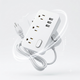 Ổ điện đa năng ECS-US005, 3 ổ 220V + 3 cổng USB-A ( không hộp)