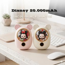 Pin Dự Phòng 20.000mAh sạc nhanh 20W PPS/PD Disney Tsum, liền cáp (màu ngẫu nhiên)